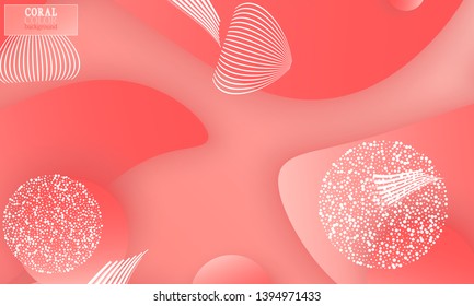 Coral abstract background. Vector illustration. Red pink background. Color coral pattern.