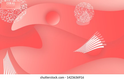 Coral abstract background. Vector illustration. Red pink background. Color coral pattern.