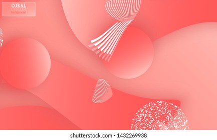 Coral abstract background. Vector illustration. Red pink background. Color coral pattern.