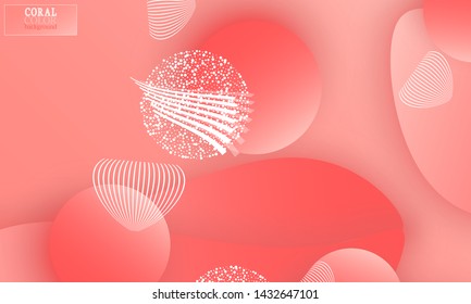 Coral abstract background. Vector illustration. Red pink background. Color coral pattern.