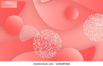 Coral abstract background. Vector illustration. Red pink background. Color coral pattern.
