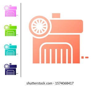 Coral Air compressor icon isolated on white background. Set color icons. Vector Illustration
