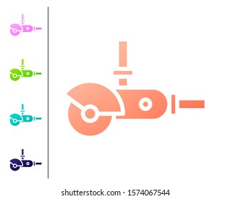 Coral Angle grinder icon isolated on white background. Set color icons. Vector Illustration