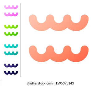Coral Aquarius zodiac sign icon isolated on white background. Astrological horoscope collection. Set color icons. Vector Illustration