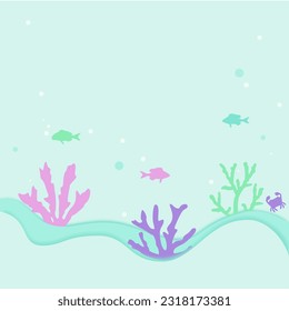 Fondo coral, arte de papel, patrón
