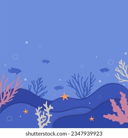 coral background .coral reef background, card design.