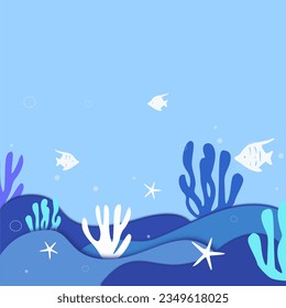coral background .coral reef background, card design.