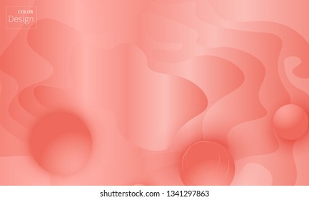 Coral background. Vector illustration. Coral color gradient. Pink fluid pattern.