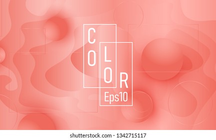 Coral background. Vector illustration. Coral color gradient. Pink fluid pattern.