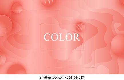 Coral background. Vector illustration. Coral color gradient. Pink fluid pattern.