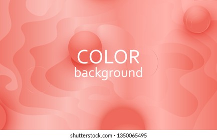 Coral background. Vector illustration. Coral color gradient. Pink fluid pattern.