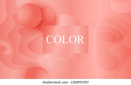 Coral background. Vector illustration. Coral color gradient. Pink fluid pattern.