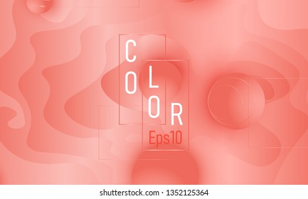 Coral background. Vector illustration. Coral color gradient. Pink fluid pattern.