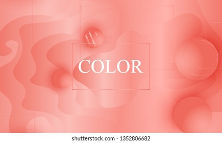 Coral background. Vector illustration. Coral color gradient. Pink fluid pattern.