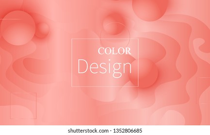 Coral background. Vector illustration. Coral color gradient. Pink fluid pattern.