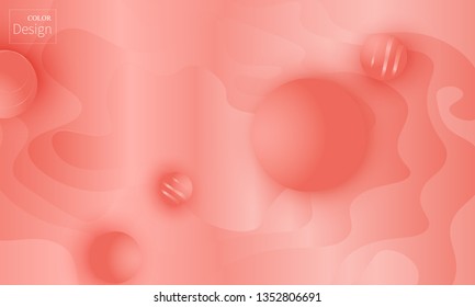 Coral background. Vector illustration. Coral color gradient. Pink fluid pattern.