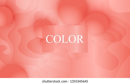 Coral background. Vector illustration. Coral color gradient. Pink fluid pattern.