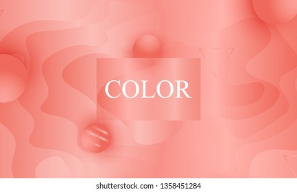 Coral background. Vector illustration. Coral color gradient. Pink fluid pattern.