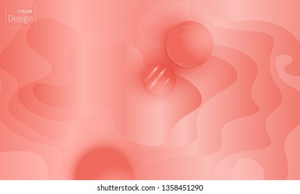 Coral background. Vector illustration. Coral color gradient. Pink fluid pattern.