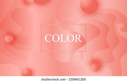 Coral background. Vector illustration. Coral color gradient. Pink fluid pattern.