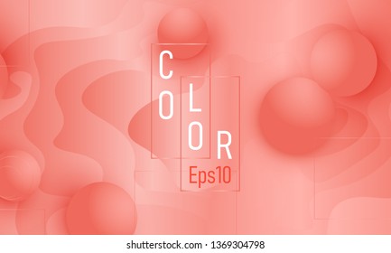 Coral background. Vector illustration. Coral color gradient. Pink fluid pattern.