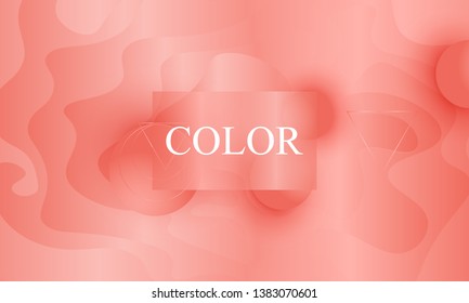 Coral background. Vector illustration. Coral color gradient. Pink fluid pattern.
