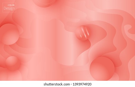 Coral background. Vector illustration. Coral color gradient. Pink fluid pattern.