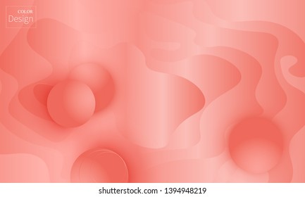 Coral background. Vector illustration. Coral color gradient. Pink fluid pattern.