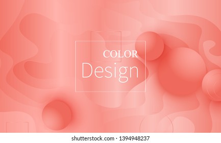 Coral background. Vector illustration. Coral color gradient. Pink fluid pattern.