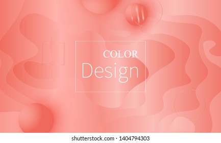 Coral background. Vector illustration. Coral color gradient. Pink fluid pattern.