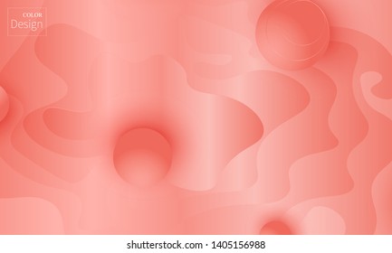 Coral background. Vector illustration. Coral color gradient. Pink fluid pattern.