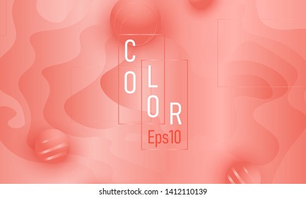 Coral background. Vector illustration. Coral color gradient. Pink fluid pattern.