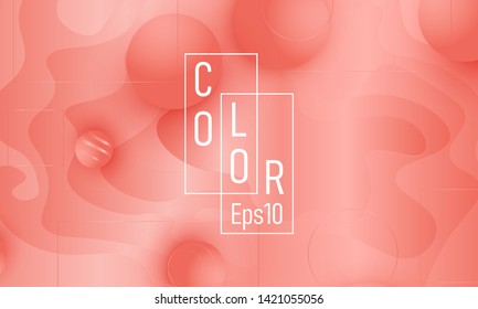Coral background. Vector illustration. Coral color gradient. Pink fluid pattern.