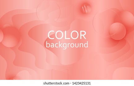 Coral background. Vector illustration. Coral color gradient. Pink fluid pattern.