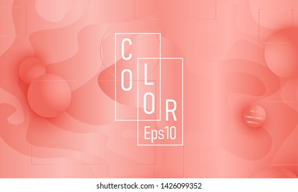 Coral background. Vector illustration. Coral color gradient. Pink fluid pattern.