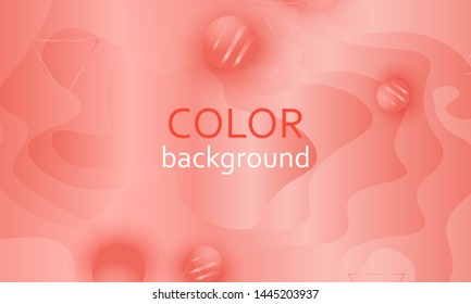 Coral background. Vector illustration. Coral color gradient. Pink fluid pattern.