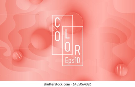 Coral background. Vector illustration. Coral color gradient. Pink fluid pattern.