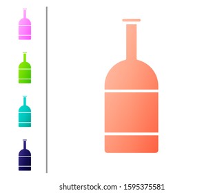 Coral Beer bottle icon isolated on white background. Set color icons. Vector Illustration