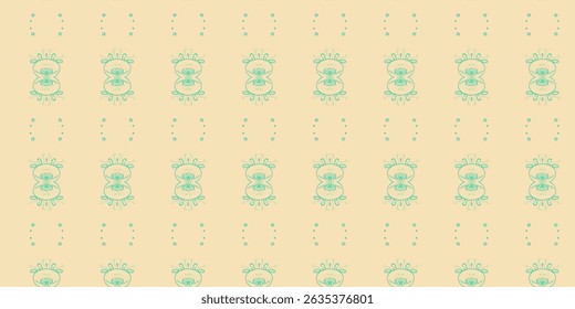 Coral Blue Sea Creatures Seamless Pattern on Cream 