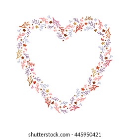 Coral border, frame elements, vector