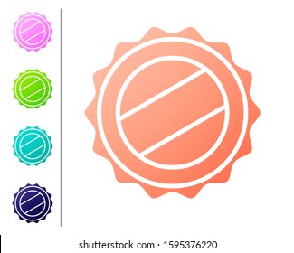 Coral Bottle cap icon isolated on white background. Set color icons. Vector Illustration