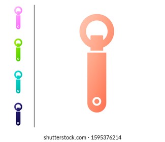 Coral Bottle opener icon isolated on white background. Set color icons. Vector Illustration