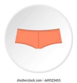 Coral boyshorts icon in flat circle isolated on white background vector illustration for web