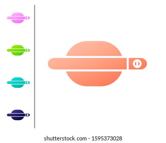 Coral Car door handle icon isolated on white background. Set color icons. Vector Illustration