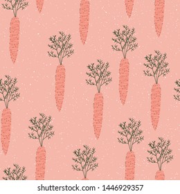 Coral Carrots Vector Seamless Pattern