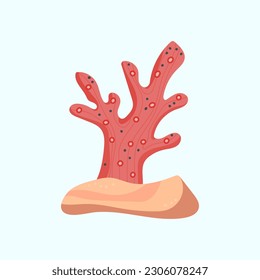 coral cartoon flat vector illustration