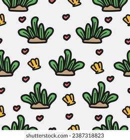 coral cartoon pattern design for decoration, background, print and more