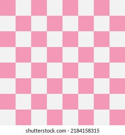 Coral Checkerboard Vector Seamless Pattern