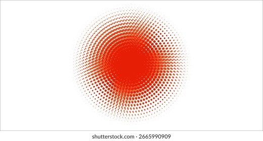 Meio-Tom De Padrão De Círculo De Coral. Estilo Retrô Pop Art. Plano de Fundo Abstrato de Meio-Tom. Vetor de Pontos. Padrão Pontilhado Em Quadrinhos. Meio Tom Monocromático. Blush Dots Grunge.