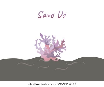 coral colony vector for global warming campaign
